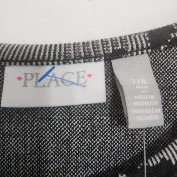 Girls Size 7 8 CHILDRENS PLACE Dress Long Sleeve Black Floral Plaid CASUAL New - Picture 4 of 12